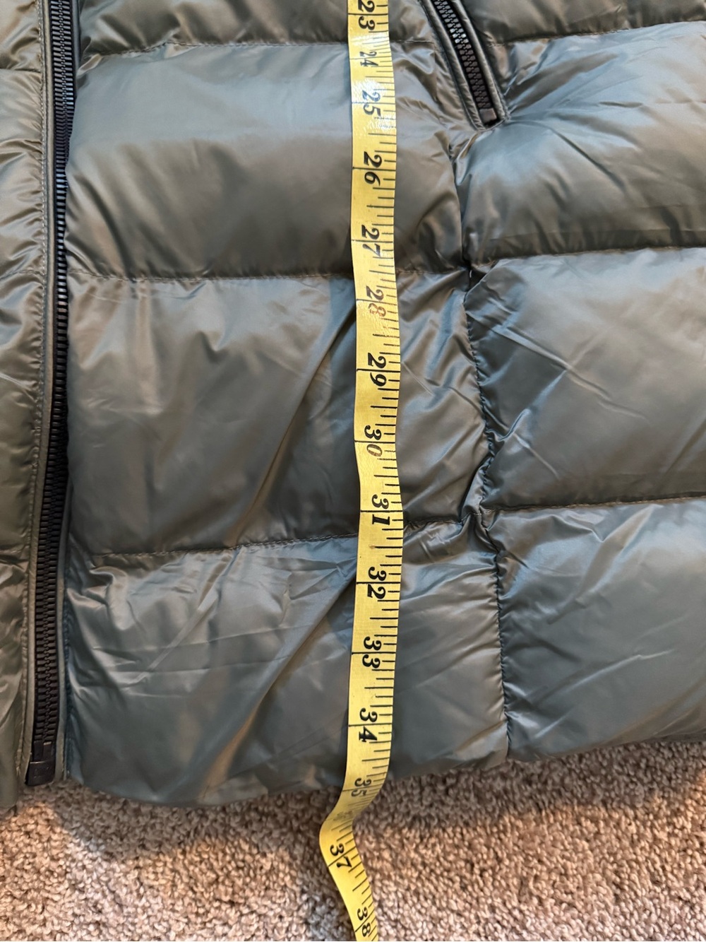 32 Degrees Olive Green Long Hooded Puffer Coat - Picture 7 of 9